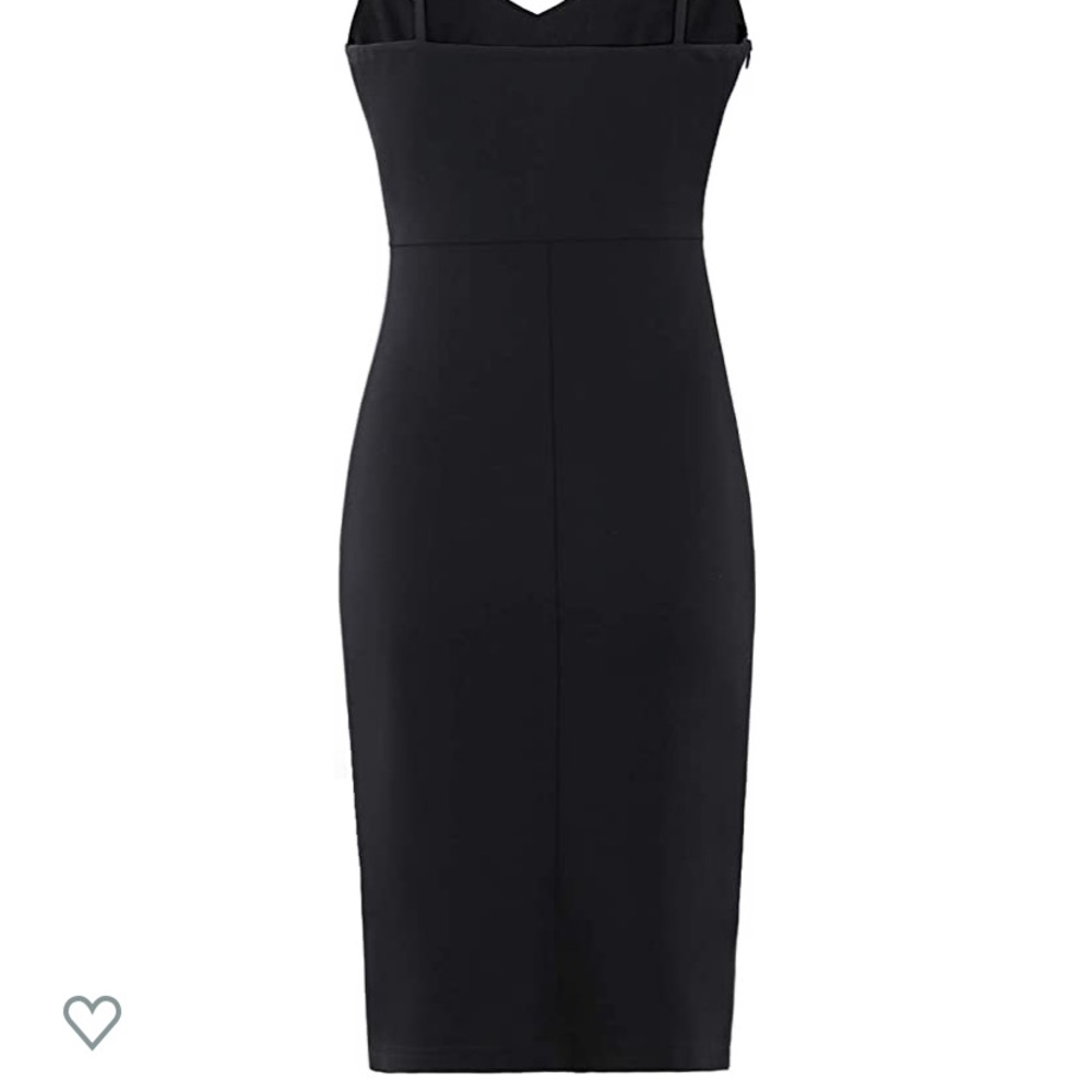 Elegant Spaghetti Straps Deep VNeck Bodycon Dress - Picture 2 of 5